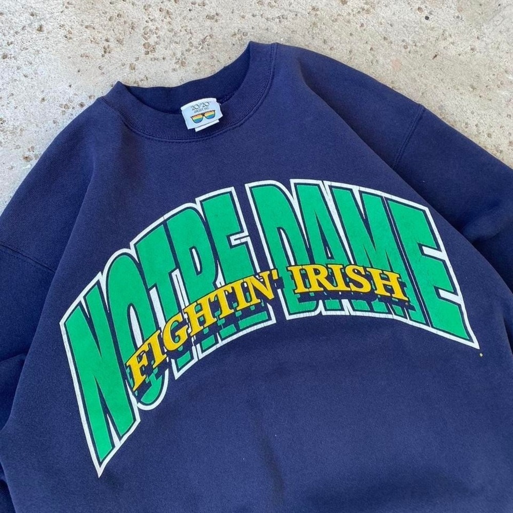 Vintage Notre Dame Fighting Irish College 90s Sportswear Crewneck Size XL - Picture 2 of 5